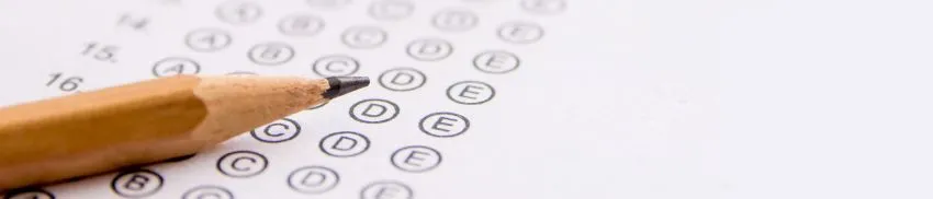 Pencil overlying MCQ test