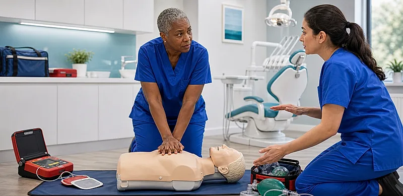 Dental nurse course visual for CPR, BLS and Cardiac Emergencies