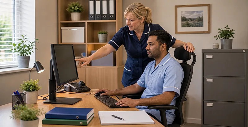 Care homes course visual for Display Screen Equipment and Ergonomics
