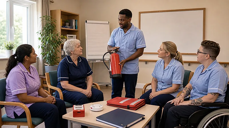 Care homes course visual for Fire Training