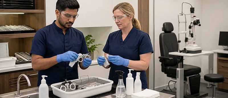 Optical practice course visual for GOC Standard 12: Infection Prevention