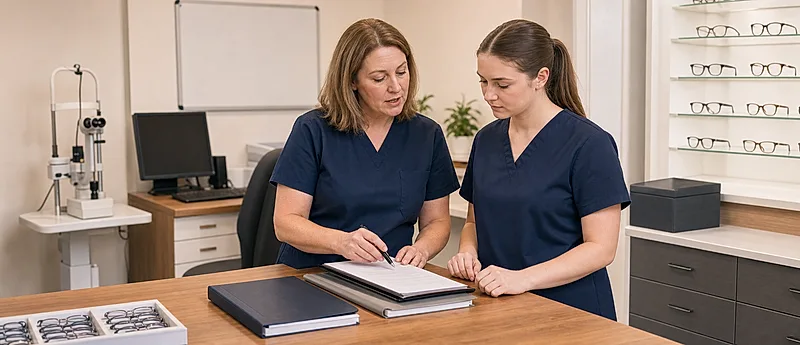 Optical practice course visual for GOC Standard 18: Responding to Complaints Effectively