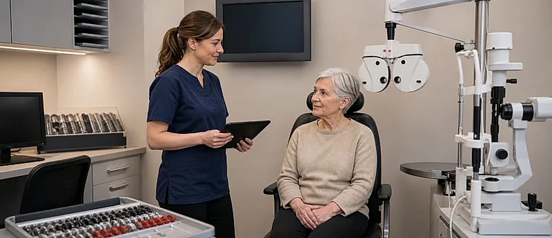 Optical practice course visual for Handling Patient Records and Optical Measurements