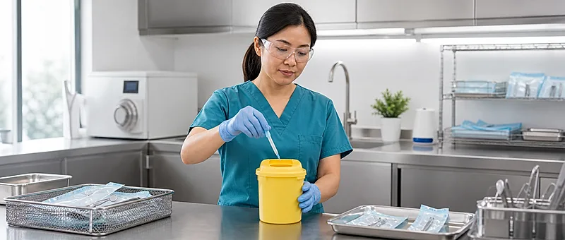 Dental nurse course visual for Sharps Safety