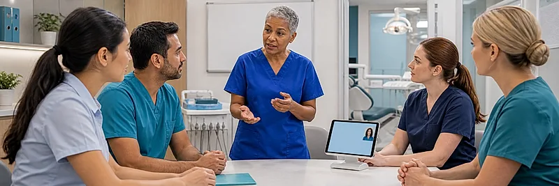 Dental nurse course visual for Communication with Colleagues Across Dental and Healthcare Teams