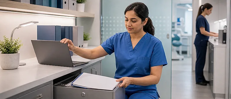 Dental nurse course visual for Maintaining and Protecting Patient Information
