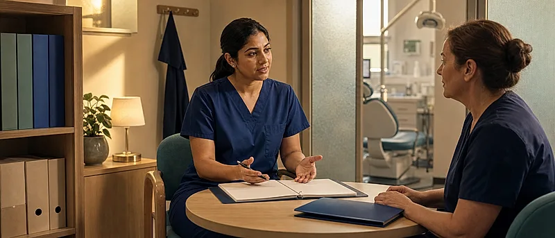 Dental nurse course visual for Insight, Safe Care and Personal Development