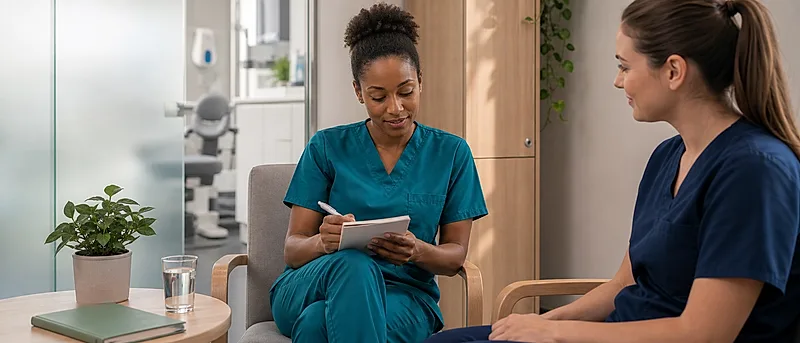 Dental nurse course visual for Self-Monitoring, Self-Care and Wellbeing Advice