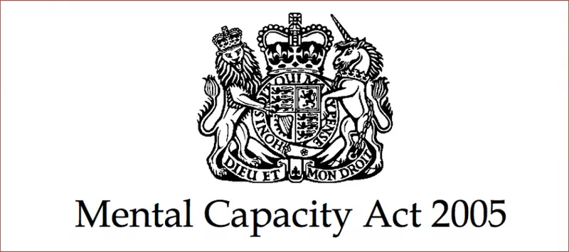 UK government crest with Mental Capacity Act 2005 text