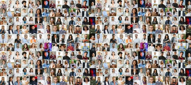 Collage of people from different backgrounds