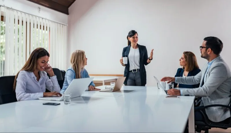 Group meeting in a conference room